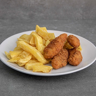 4 Chicken Goujons & Chips